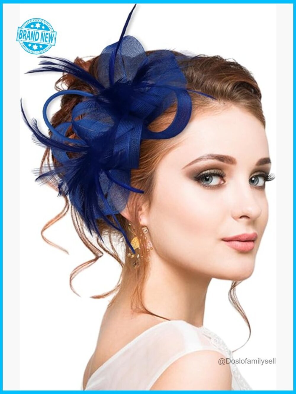 Women's Derby Hat Fascinator Feather Headpiece Tea Party Cocktail Wedding